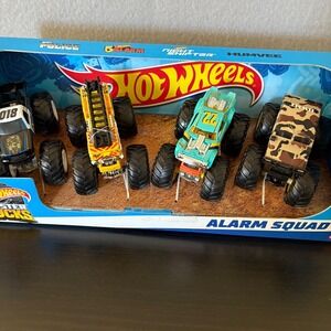 NEW!‎ Hot Wheels Monster Trucks Alarm Squad 4-Pack (2024) Die-Cast Design